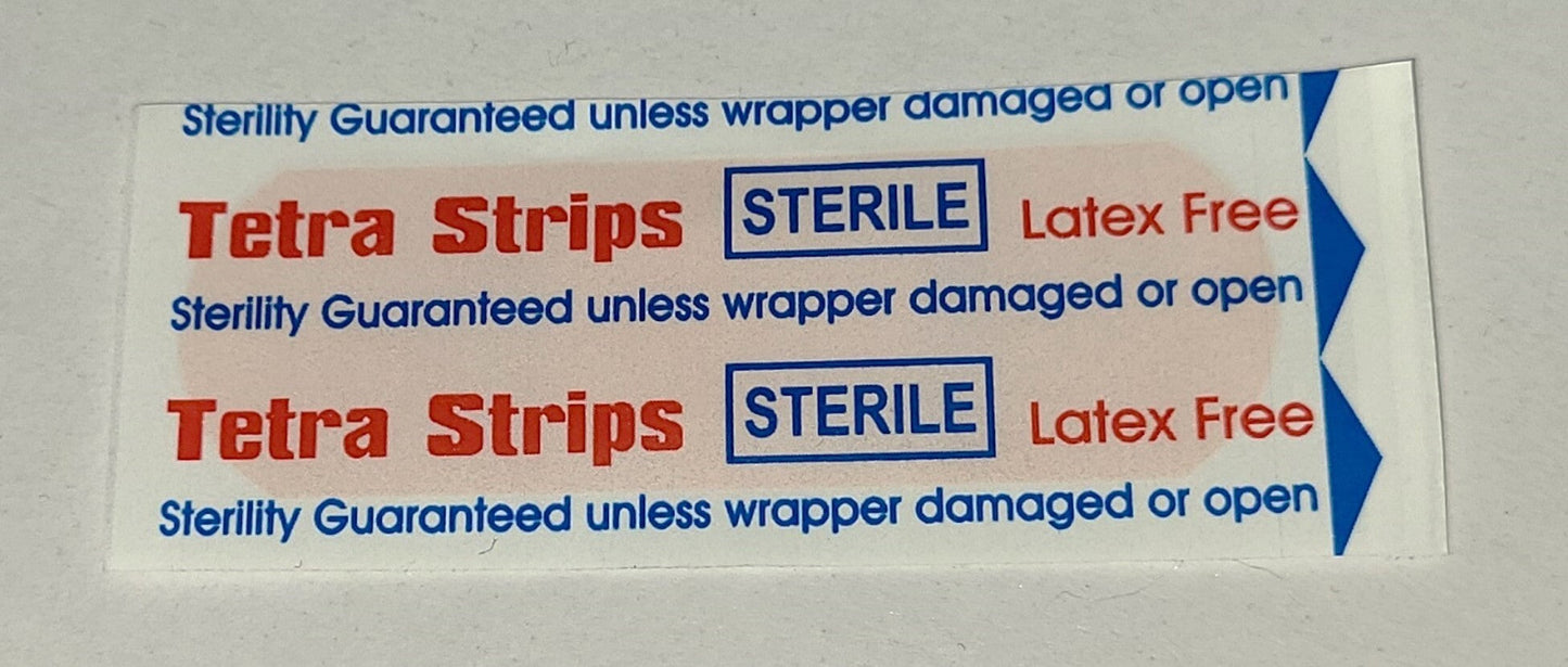 3600/cs Tetra Strips Adhesive Bandage, Plastic, 1" x 3"