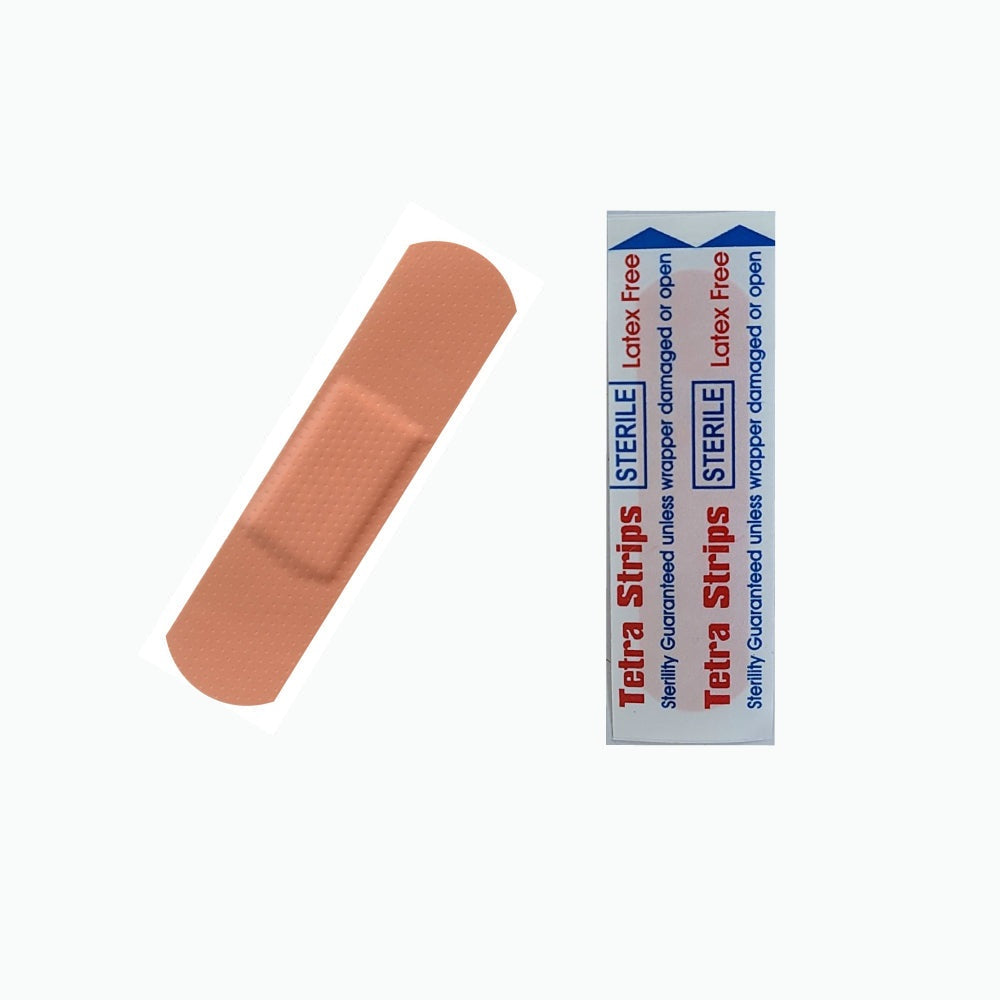 3600/cs Tetra Strips Adhesive Bandage, Plastic, 3/4" x 3"