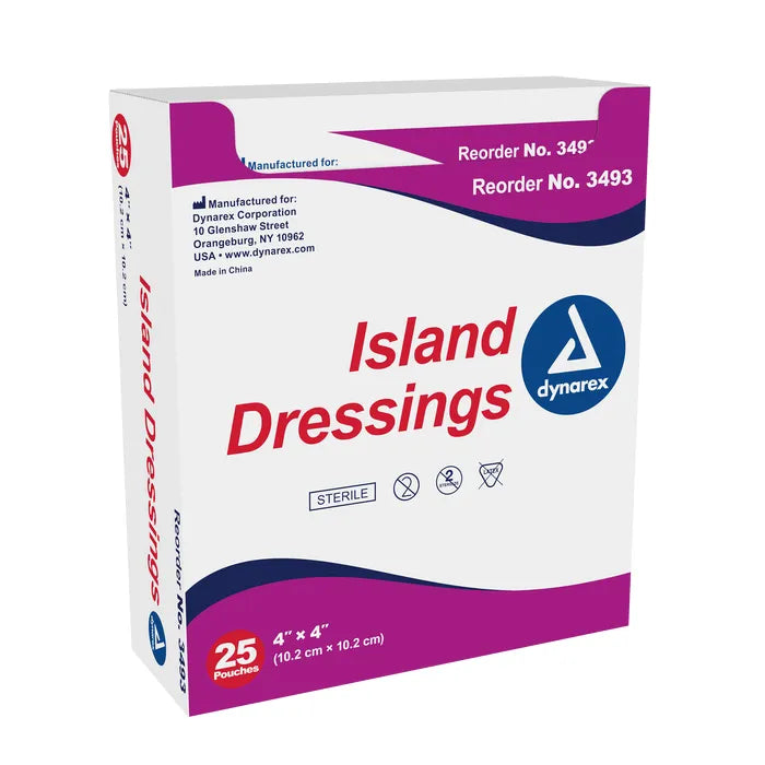 25/BX Dynarex Island Dressings - Sterile