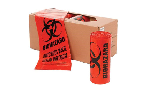 500/CS Biohazard Bags, 1.3 Mil, 24” x 24”
