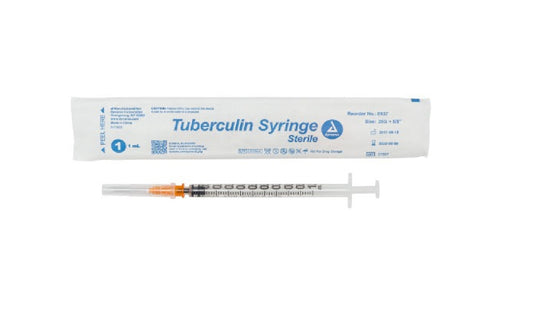 100/BX Tuberculin Syringe 1cc 25G x 5/8" Luer Slip Non-Safety