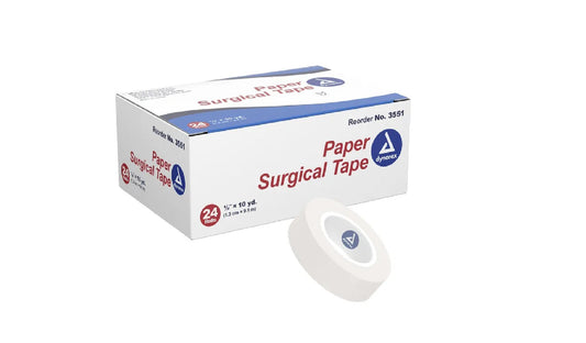 12/BX Dynarex Paper Surgical Tape - 1” x 10yds