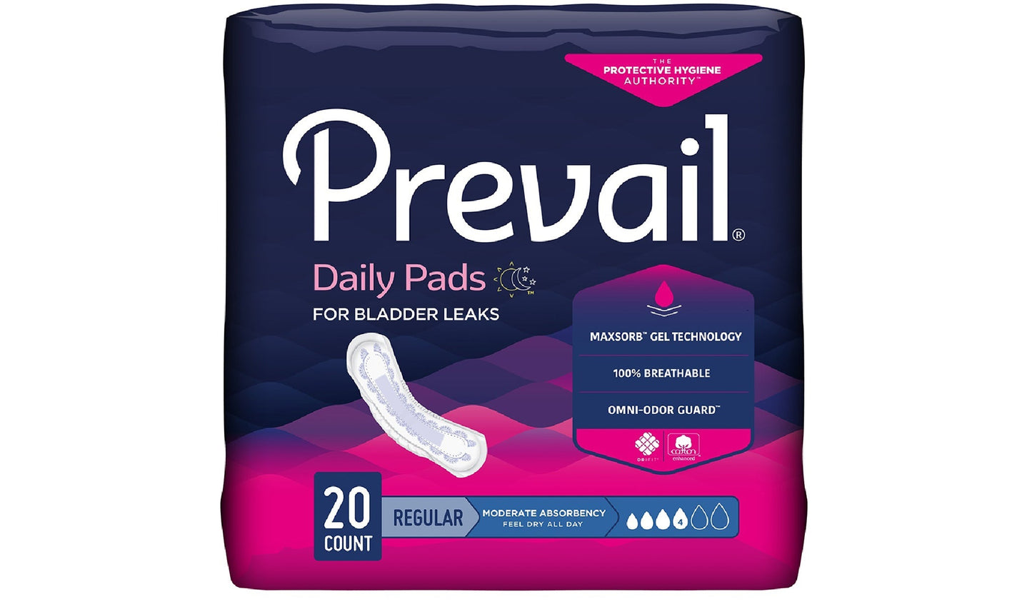 180/CS Prevail Bladder Control Pad, Moderate 9-1/4 Inch- One size