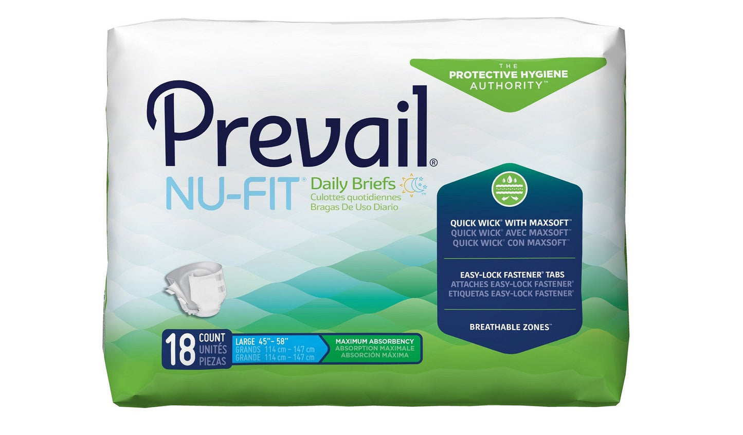 72/CS Prevail Nu Fit Briefs, 45"-58" - Large