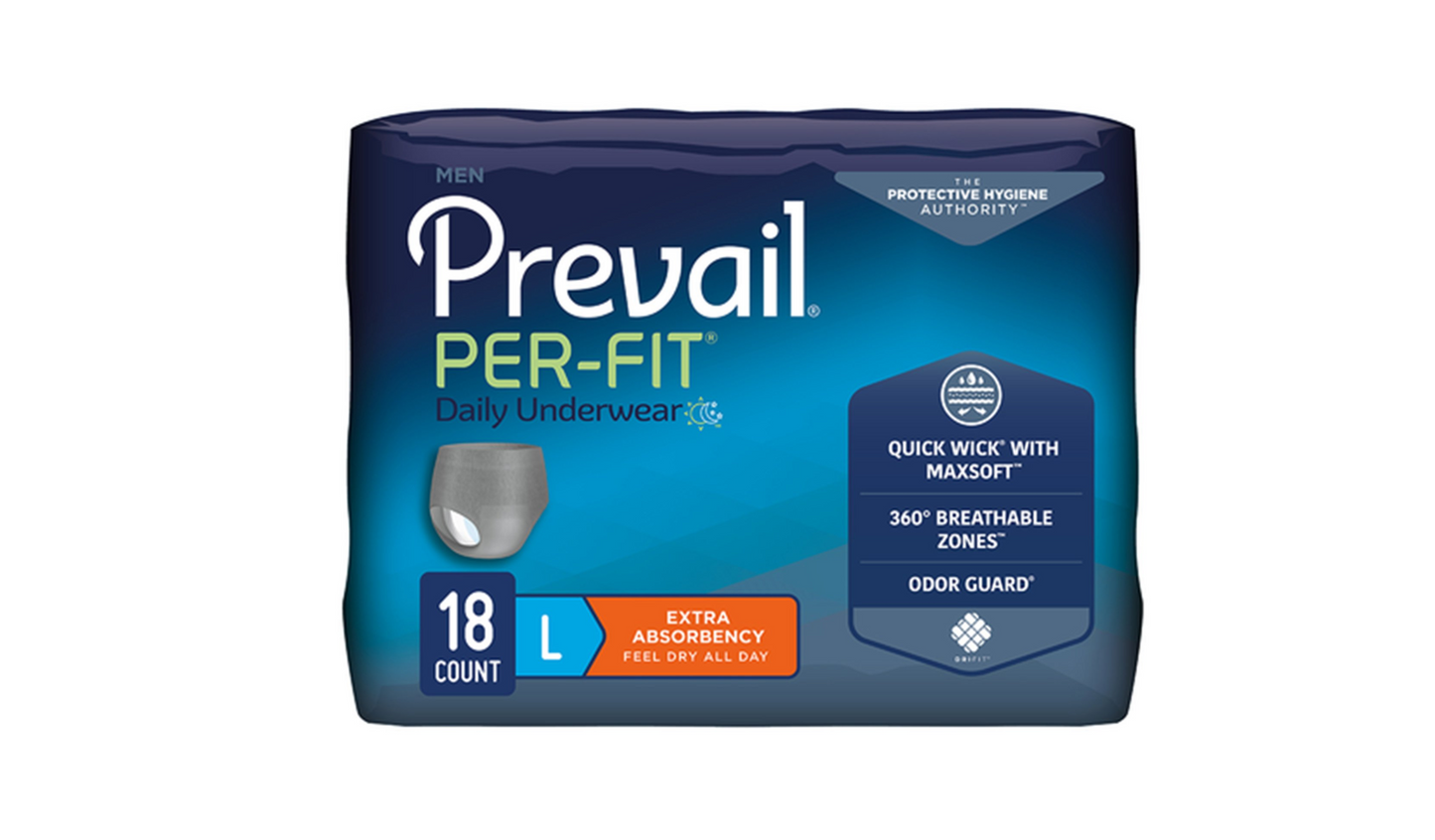 72/CS Prevail Per-Fit Underwear for Men, Large, 44"-58"