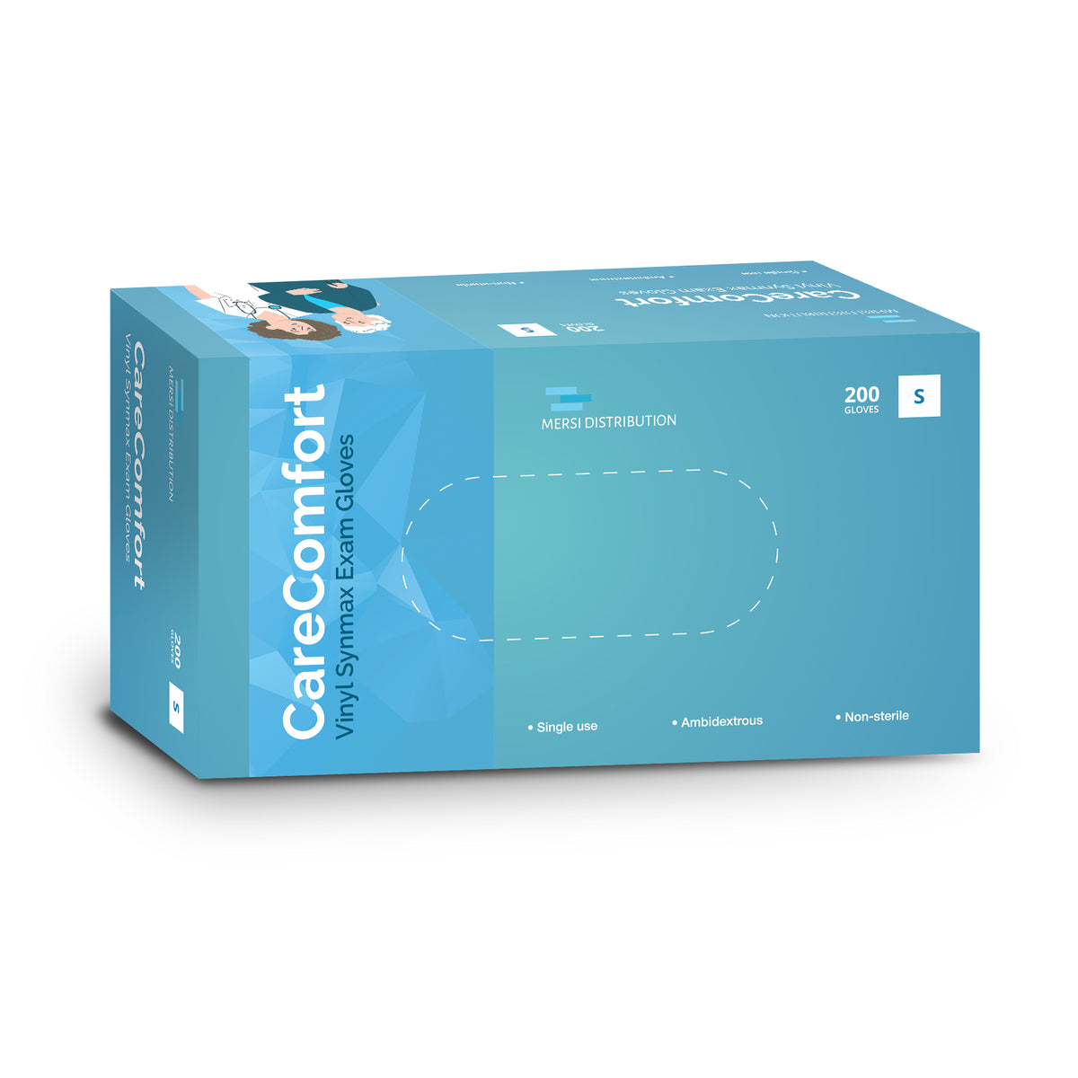 2000/cs CareComfort Stretch Vinyl Exam Gloves