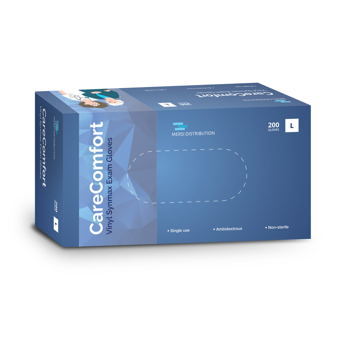 2000/cs CareComfort Stretch Vinyl Exam Gloves
