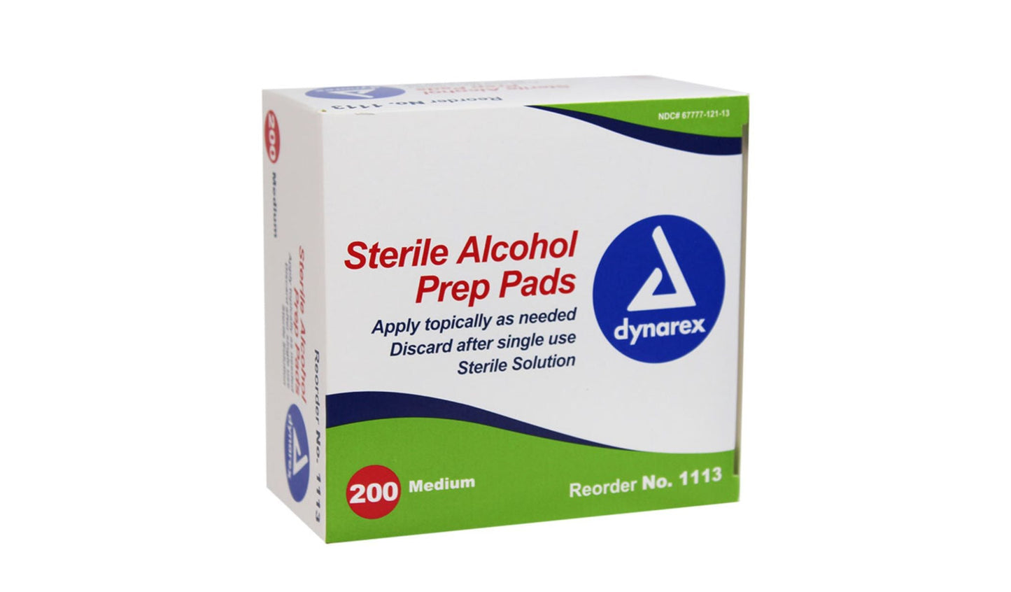 200/bx Dynarex Medium Alcohol Prep Pads