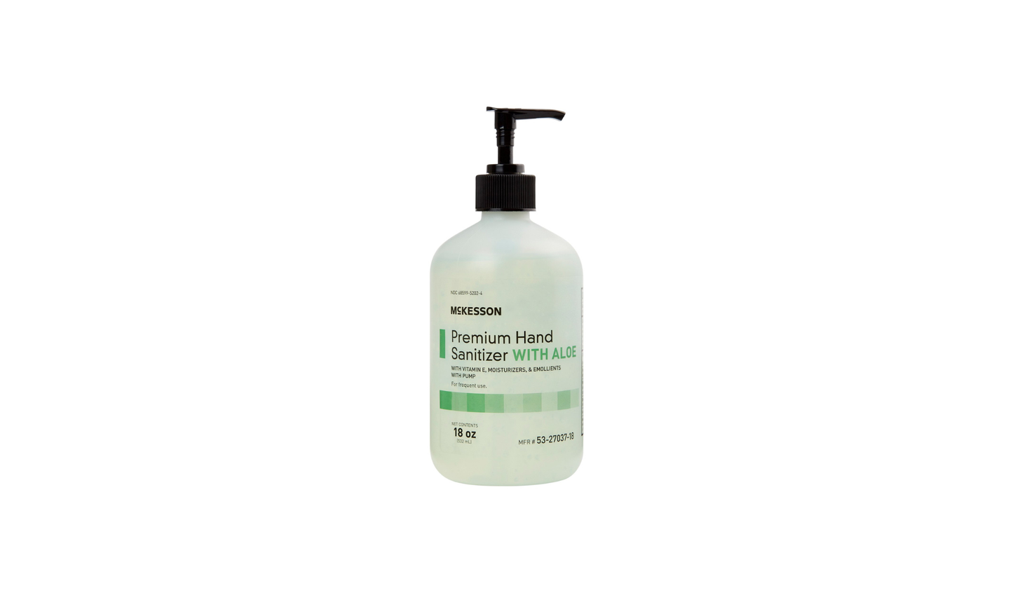 12/CS McKesson Hand Sanitizer with Aloe, 18 oz Pump Bottle
