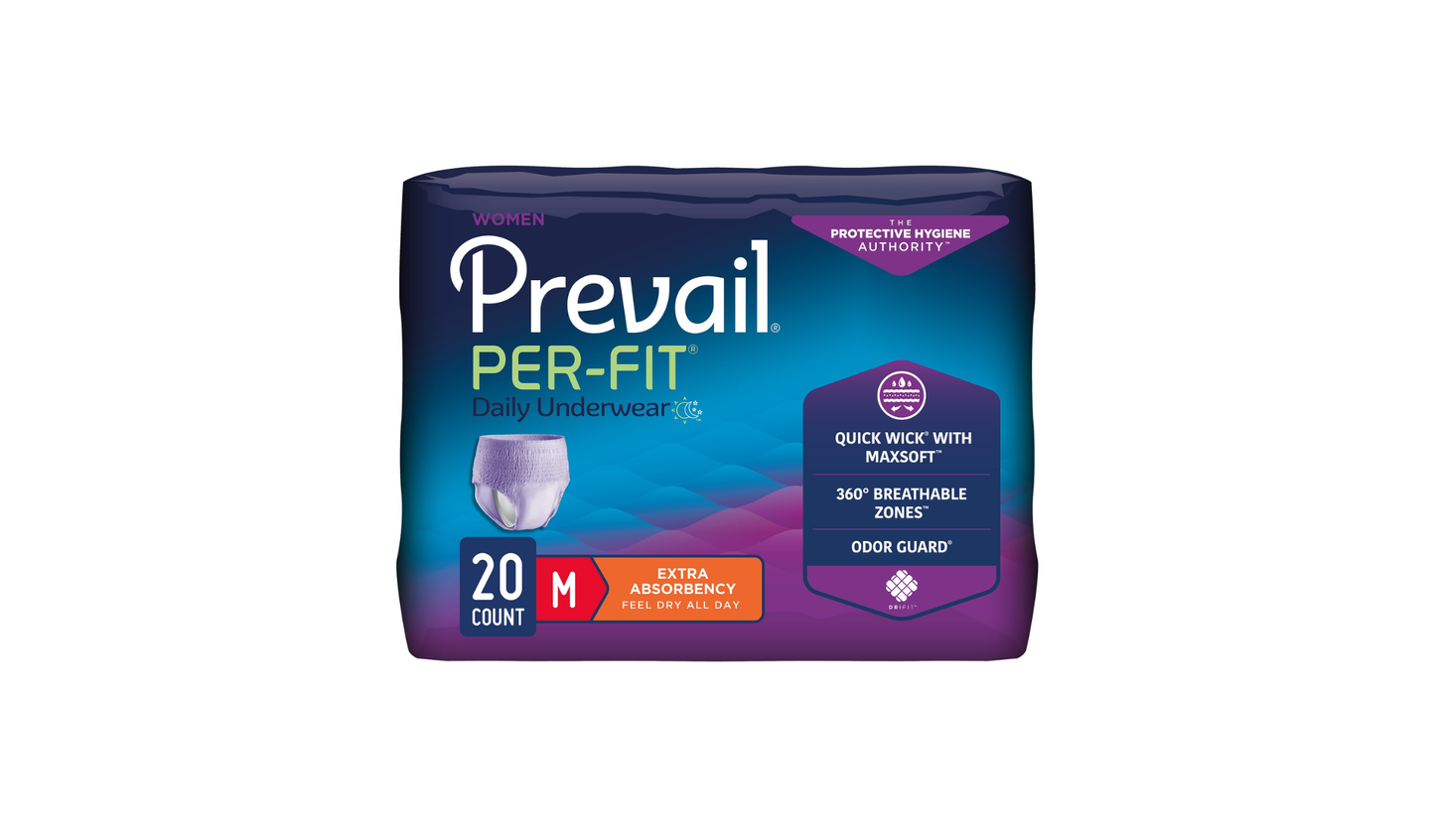 80/CS Prevail Per-Fit Underwear for Women, Medium, 34"-46"