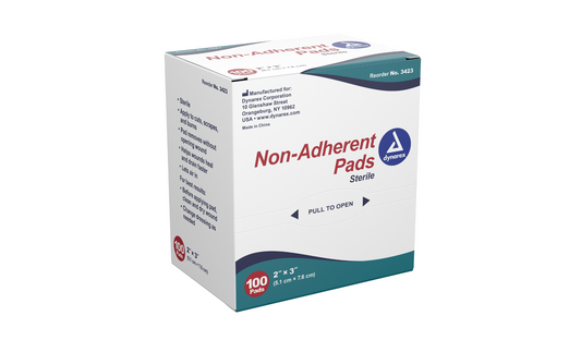 100/bx Non-Adherent Pads - Sterile 2" x 3"