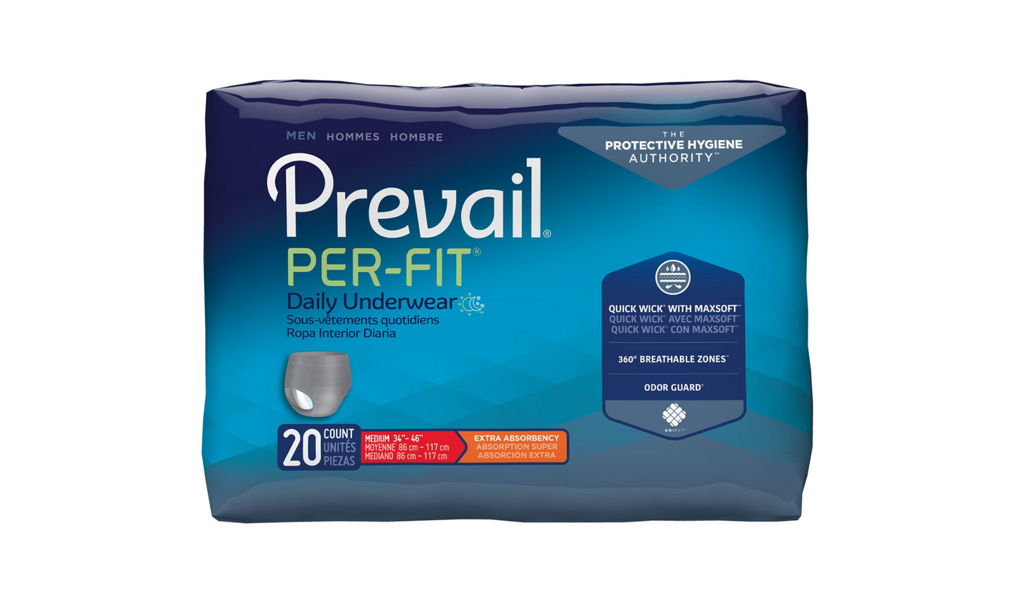 80/CS Prevail Per-Fit Underwear for Men, Medium, 34"-46"