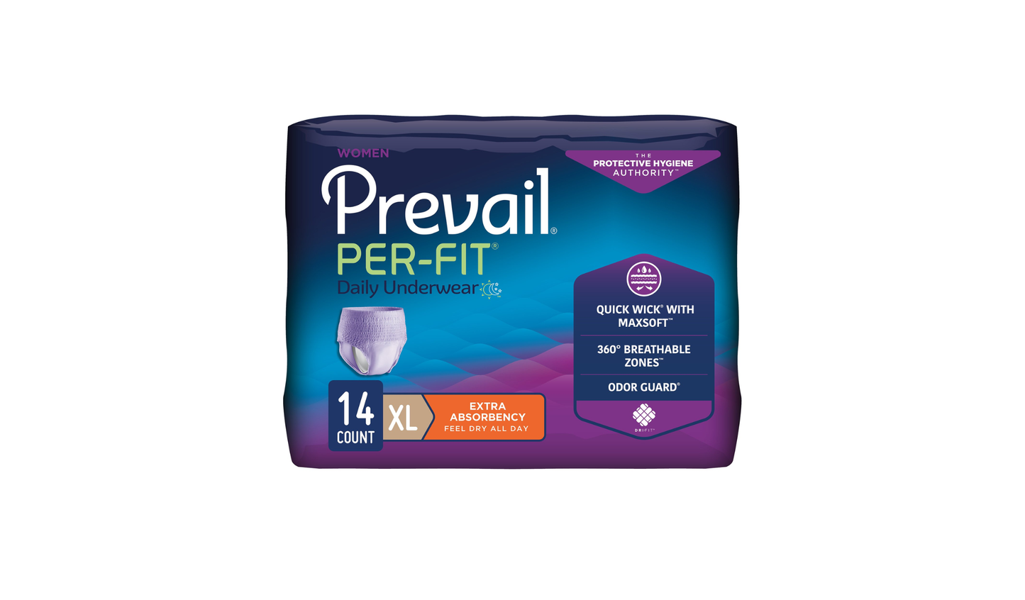 56/CS Prevail Per-Fit Underwear for Women, X-Large, 58"-68"