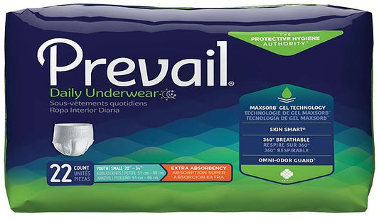 88/CS Prevail Protective Underwear, Extra Absorbency, Small (20"-34")